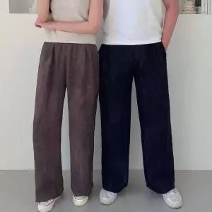 린넨 와이드 팬츠 투턱 바지 남녀공용 데일리 숏팬츠