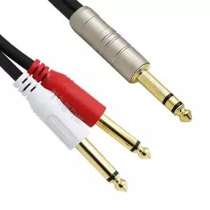 MACK PA06 스테레오 5.5 2 모노 15m 오디오 케이블 스피커선 음향 앰프 믹서 인서트 연결선 TRS to 2TS