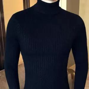 폴라티 남자 터틀넥 겨울 니트 꽈배기 목폴라 남성