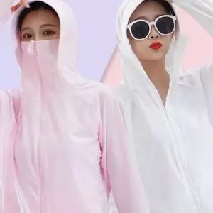 여자 물놀이 바캉스 휴가 룩 쿨링 마스크 후드 집업