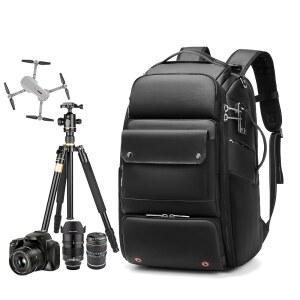 NASKVOWT 대용량 방수 DSLR 카메라 백팩 TSA 잠금장치 드론 노트북 수납