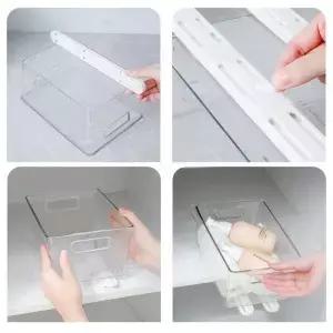 흰색 슬라이드 서랍 슬라이딩 레일 빈 트랙 주방 침실 옷장 풀아웃 바구니 세트당 2 개