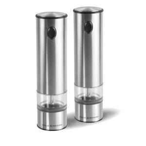 콜 앤 메이슨 H3004480 배터시 솔트 페퍼 밀스 | 전자 스테인리스 스틸 / 아크릴 210mm 선물 세트 전기 그라인더 2개 포함 평생 메커니즘 보장