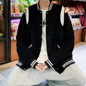 [하프클럽/셀럽하우스]오버핏 스타디움 점퍼 얇은 커플 아우터 남성