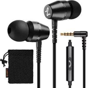 루도스 옴니톤 유선 이어버드 인이어 헤드폰 5년 보증 마이크 포함 이어폰 3.5mm 잭 코드 폰용 회의 삼성