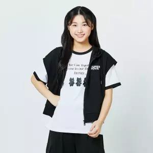 소이 보리보리 여자 여름이월 블랙크롭후드셋업조끼 25M0785 1330769