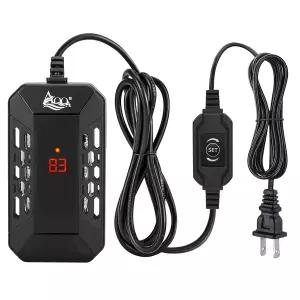 AQQ 어항용 수족관 잠수식 히터 LED 온도 표시 및 내장 온도계 외부 컨트롤러 제어 범위 59 F-93 F 안전