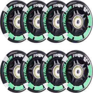 8팩 70mm ABEC-7 베어링이 장착된 82A 인라인 스케이트 휠 조명 공구가 없는 실내 실외 교체 롤러 블레이드