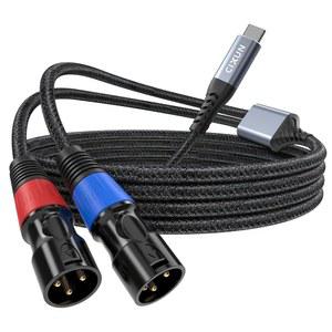 CIXUN USB C에서 듀얼 XLR 남성 오디오 케이블, 32비트 / 384KHz 타입 출력 스테레오 코드, 파워 앰프용 C 스피커 어댑터, 믹서 콘솔(2M 6.6FT)