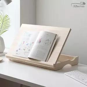 와이드 휴대용독서대 알베로스 원목 13단 각도조절 독서대 책받침대