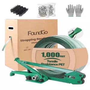 1500파운드 5/8인치 x 1000인치 이상의 PET 스트랩 롤과 자체 풀아웃 박스 100 코너 프로텍터 300 씰이