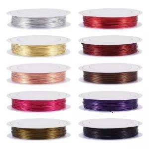 판다홀 10롤 게이지 22 구리 와이어 주얼리 비딩 공예 포장 혼합 색상 0.6mm