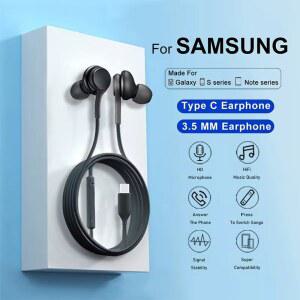 타입C 유선 이어폰 3.5mm 이어버드용 삼성 S25 S24 S23 S21 S22 울트라 이어버드 샤오미 화웨이 헤드폰 A54 A34 A53 노트북용