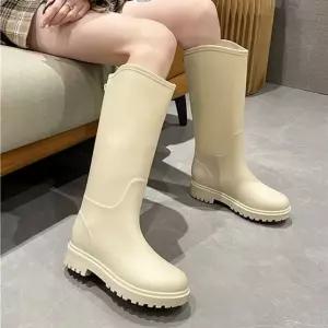 패션 텃밭 장마 용 여성 비올때신발 발목 물 롱 레인부츠 데일리  [mE6CA33]