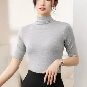 반목티 여성 이너 목폴라 반팔 베이직 기본