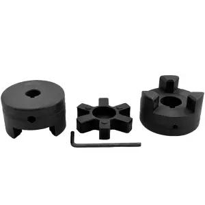 Saelno 1/2인치에서 3/4인치 L090 유연한 3피스 L-Jaw 커플링 세트 및 통나무 목재 스플리터용 고무