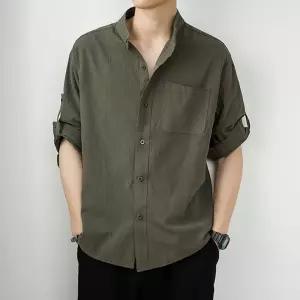 셔츠 남성 데일리 3컬러 차이나카라넥 7부 남방