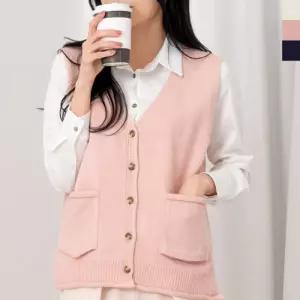 JJM-SS600 여자포켓단추니트조끼