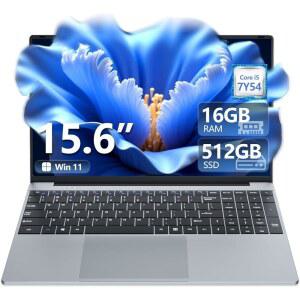 노트북 15 6인치 노트북 컴퓨터 코어 i5 7Y54 최대 20GHz Win 11 Pro 랩탑 16GB RAM 512GB SSD PC 오피스 365 FHD 1920 1080 UHD 그래픽 백라이트 KB 180 오픈 WIFI5 BT4 38 5Wh 배터리