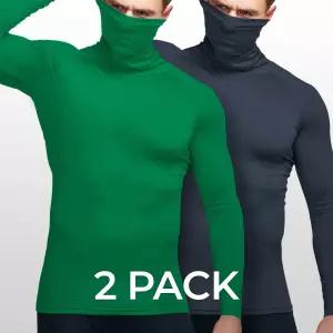 애슬리오 사계절 언더레이어 안면마스크 터틀넥 티셔츠 2팩 AO-BTL47