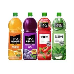 미닛메이드 1.5L 4종 오렌지+포도++토마토+알로에 (총4개)