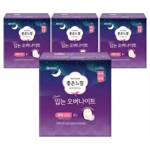 좋은느낌 입는 오버나이트, 중형, 8매, 4개