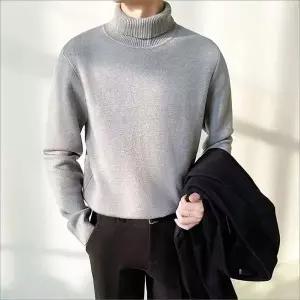 [하프클럽/셀럽하우스]목폴라 티셔츠 겨울 기본 터틀넥 남자 니트 포근한