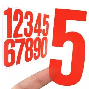 숫자 스티커 0-9 레드 높이 7.6cm 번호 넘버링 라벨 사물함번호