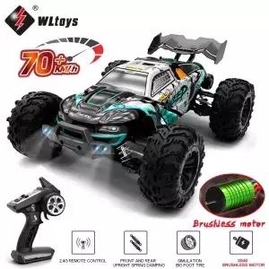 1 16 LED 리모컨 자동차 4WD RC 고속 드트 몬스터 4x4 트럭 Wltoys 144001 장난감 70 km/h 또는 50