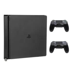 PS4 슬림과 호환되는 휴먼센트릭 월 마운트 컨트롤러 2개 번들 벽 또는 TV 뒷면에 VESA 패턴으로 팻 프로