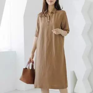 [데드라](88size)데칼린넨카라원피스 OPB3044