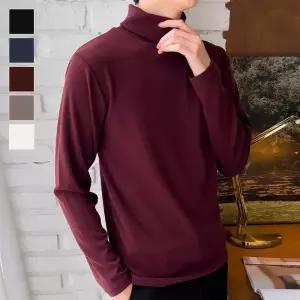 [리빌모아]남자 데니안 베이직 목폴라 긴팔 티셔츠 5C-TSA-Q104-회색