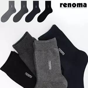 [레노마]RM1301 남성 무지 신사 중목 양말 5족 무배