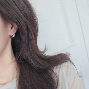 SA104 국내제작 여성 실버 악세사리 프레즐 하트 원터치 데일리 은 ...