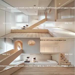 꾸꾸상점 낮은벙커침대 수납 낮은 벙커 침대 프레임