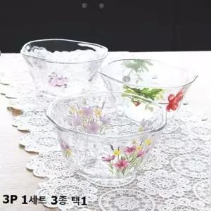 볼그릇 일본 유리 화채볼 그릇 3종류 택1 3P 1세트
