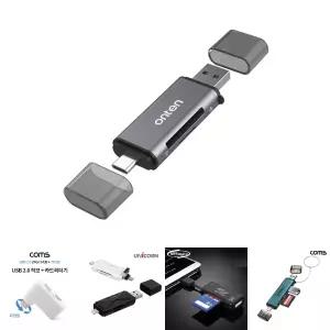 Coms 카드 리더기 2 in 1 C타입 USB 3.0/다용도/멀티/허브/마이크로SD/블랙박스/메모리/가정/학생/직장인