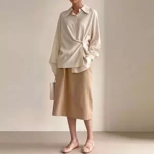 [하프클럽/]롱스커트 여자 밴딩 하의 3color 봄 단정한 데일리 치마 가을