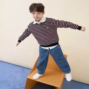 빈폴 키즈 사토리얼 폴로 스트라이프 스웨트 셔츠 네이비 BI6141U05R U05R 598325