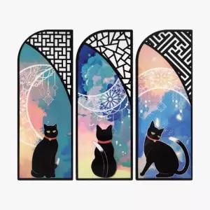 [룽스_66]PET 검은 고양이 예쁜북마크 북홀더