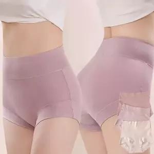 [로즈엘리][3장세트] 스킨블랙 하이웨스트 코튼 면팬티 빅사이즈팬티