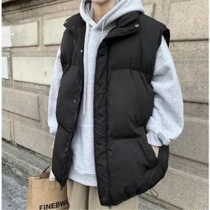 [리빌모아]남자 캐주얼 오버핏 베이직 반목 패딩 조끼 OC-VEP-SWFGHCB3