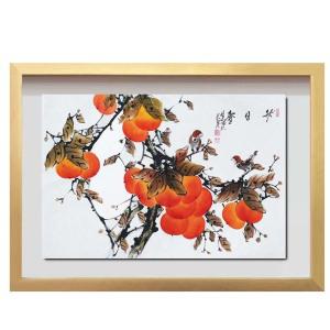 진품/ 감 그림 액자 풍수에좋은그림 부자되는 동양화 인테리어 액자 사무실 현관 거실 개업