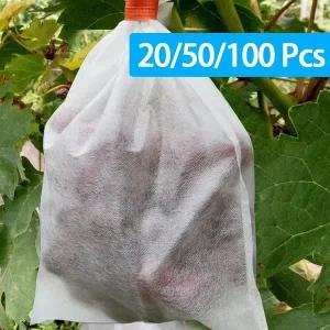 20-100Pcs 식물 성장 가방 과일 보호 포도 부직포 야채 사과 주머니 메쉬 정원 액세서리 도구