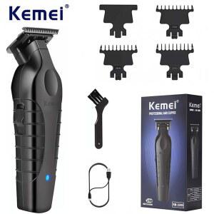 Kemei KM-2299 USB 고속 충전 가위 이발사 기계 1200MA 충전식 무선 헤어 트리머 전기 클리퍼