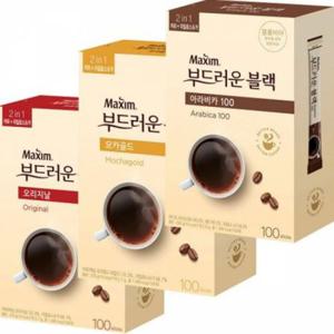 맥심 부드러운블랙 믹스커피 100T 스틱