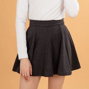 헤링본 뒷 지퍼 플레어 골프스커트