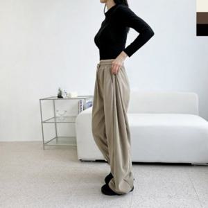 ACC FW1032W 우먼 코듀로이원단 슬랙스 옆핀턱플리츠 끈 트렌디 조거 오버핏