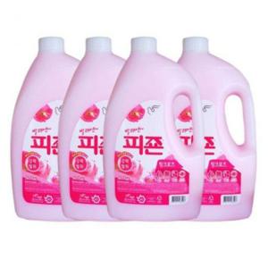 피죤 용기 세탁 섬유유연제 핑크 로즈 2500ml 4개