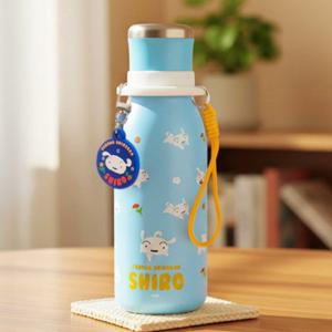 짱구 키링&amp 스트랩 텀블러세트 500ml-흰둥이